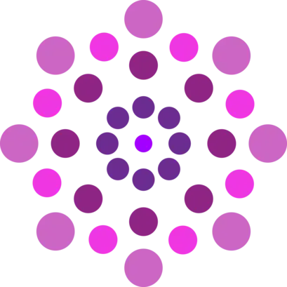 Image showing dots in different colours of magenta used in the about us section of the PSA website